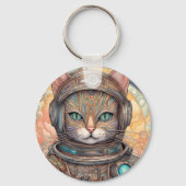 Cat Astronaut ingewikkeld gedetailleerde anime kun Sleutelhanger (Achterkant)