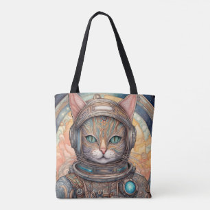 Cat Astronaut ingewikkeld gedetailleerde anime kun Tote Bag