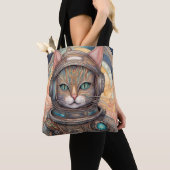 Cat Astronaut ingewikkeld gedetailleerde anime kun Tote Bag (Dichtbij)