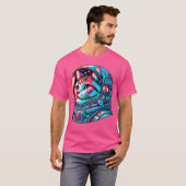 Cat Astronaut Kitten Kosmonaut Cyberpunk T-shirt (Voorkant volledig)