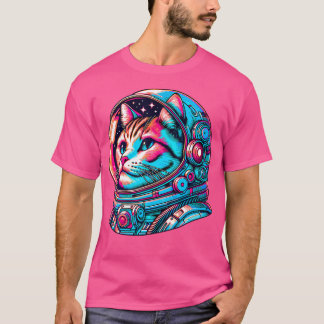Cat Astronaut Kitten Kosmonaut Cyberpunk T-shirt