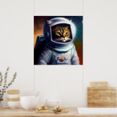 Cat Astronaut Poster (Keuken)