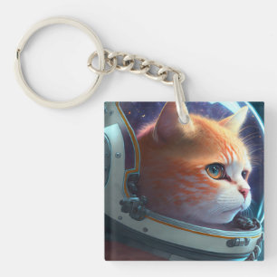 Cat Astronaut Sleutelhanger