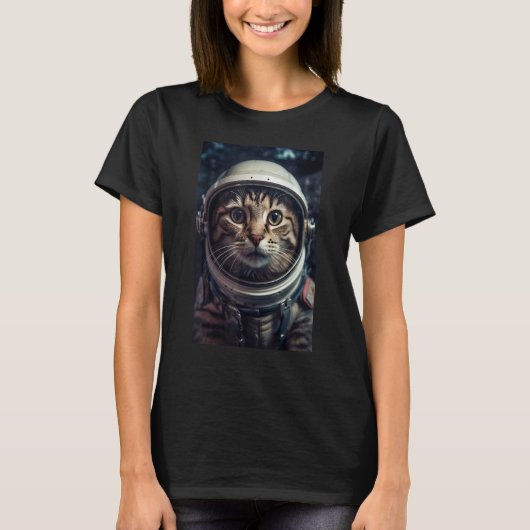 Cat astronaut space t-shirt (Voorkant)