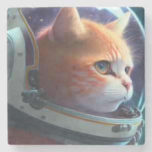 Cat Astronaut Stenen Onderzetter