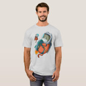 Cat Astronaut T-Shirt (Voorkant volledig)