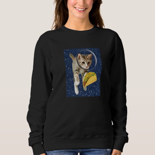 Cat Astronaut Taco in Space Funny Mexican Food Kit Trui (Voorkant)