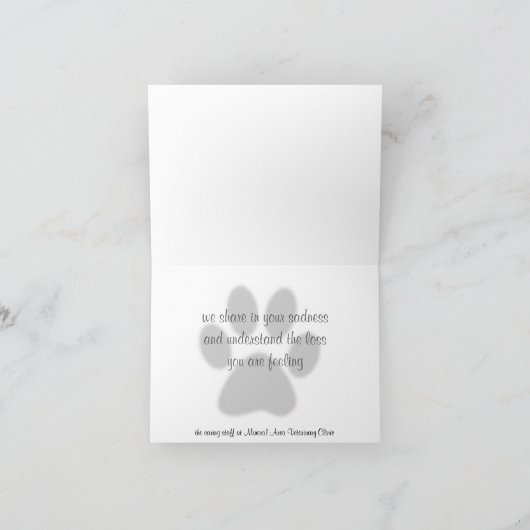 Cat at at Peace Veterinary Sympathcard Kaart (Binnen)