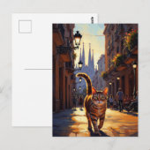 Cat at Barcelona La Sagrada Família Spanje Briefkaart (Voorkant / Achterkant)