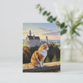 Cat at Neuschwanstein Castle Duitsland Reizen Briefkaart (Staand voorkant)