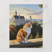 Cat at Neuschwanstein Castle Duitsland Reizen Briefkaart (Voorkant)