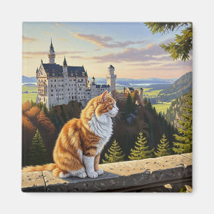 Cat at Neuschwanstein Castle Duitsland Reizen Magneet