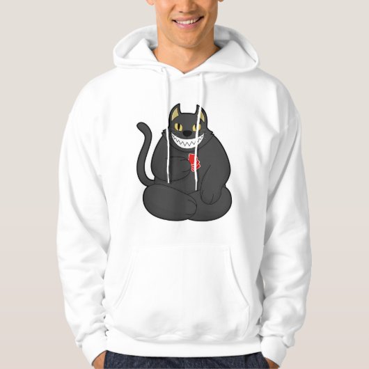 Cat at Poker with Poker cards Hoodie (Voorkant)