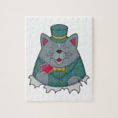 Cat at Poker with Poker cards Legpuzzel (Verticaal)