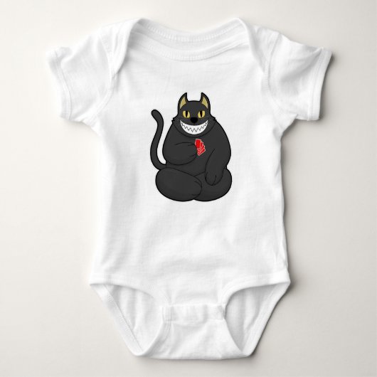 Cat at Poker with Poker cards Romper (Voorkant)