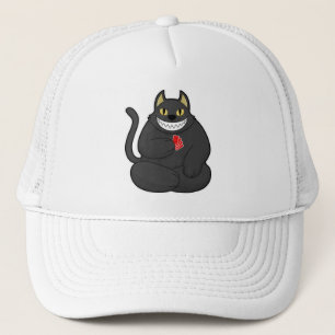 Cat at Poker with Poker cards Trucker Pet
