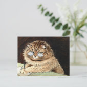 Cat at work with glasses by Louis Wain Briefkaart (Staand voorkant)