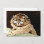 Cat at work with glasses by Louis Wain Feestdagenkaart (Voorkant / Achterkant)