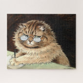 Cat at work with glasses by Louis Wain Legpuzzel (Horizontaal)