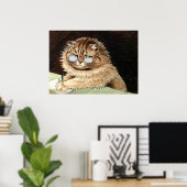 Cat at work with glasses by Louis Wain Poster (Thuiskantoor)