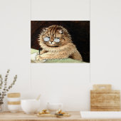 Cat at work with glasses by Louis Wain Poster (Keuken)