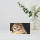 Cat at work with glasses by Louis Wain Visitekaartje (Staand voorkant)