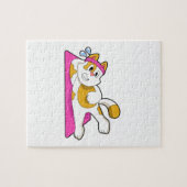 Cat at Yoga Stretching exercise Legpuzzel (Horizontaal)