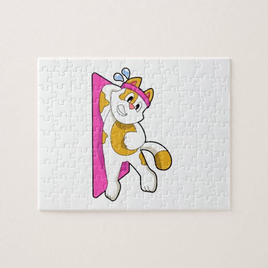 Cat at Yoga Stretching exercise Legpuzzel (Horizontaal)