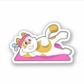 Cat at Yoga Stretching exercise Sticker (Voorkant)