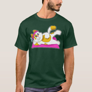 Cat at Yoga Stretching exercise T-shirt