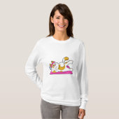 Cat at Yoga Stretching exercise T-shirt (Voorkant volledig)