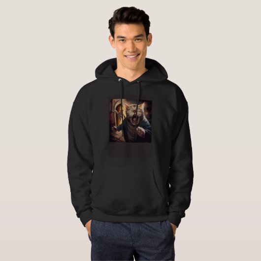 Cat Attack Christian Hoodie (Voorkant volledig)