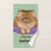 Cat Attitude Grappig Bad Handdoek (Handdoek)