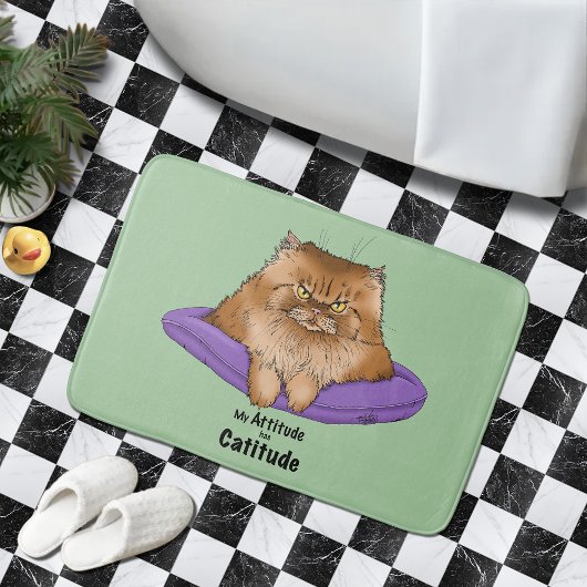 Cat Attitude Grappig Badmat