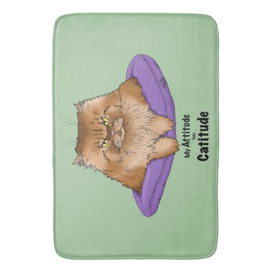 Cat Attitude Grappig Badmat (Voorkant Verticaal)