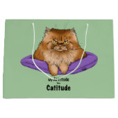 Cat Attitude Grappig Groot Cadeauzakje (Voorkant)