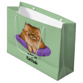 Cat Attitude Grappig Groot Cadeauzakje (Voorkant Gekanteld)