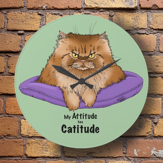 Cat Attitude Grappig Grote Klok