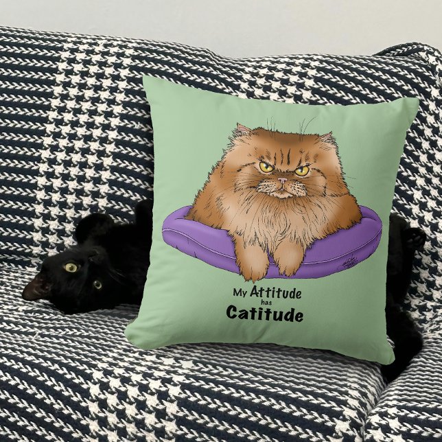 Cat Attitude Grappig Kussen (Creator heeft geüpload)