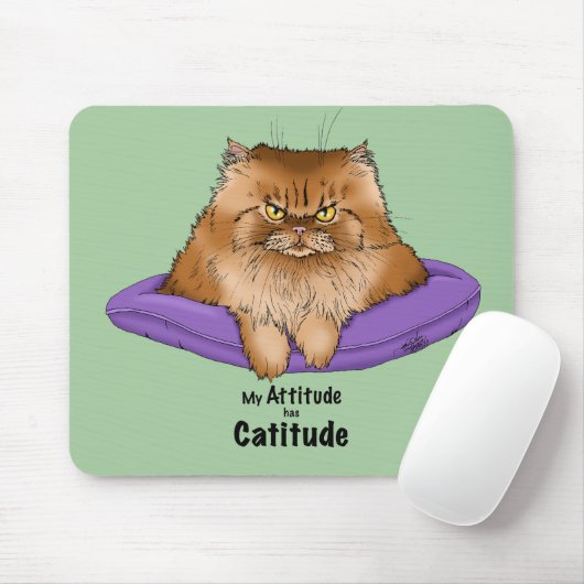 Cat Attitude Grappig Muismat (Met muis)