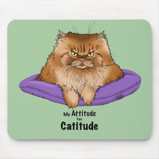 Cat Attitude Grappig Muismat (Voorkant)