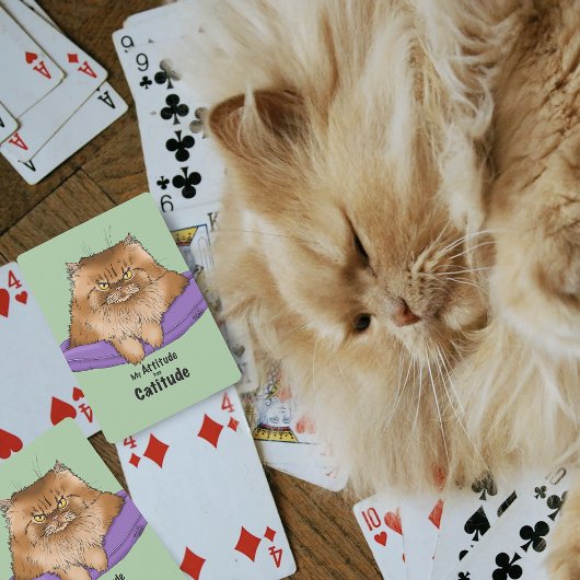 Cat Attitude Grappig Pokerkaarten