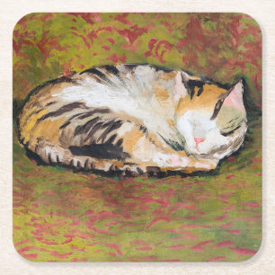 Cat, August Macke Square Paper Onderzetter