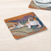 Cat, August Macke Square Paper Onderzetter (Schuin)