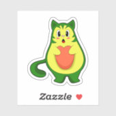 Cat Avocado Sticker (Vel)