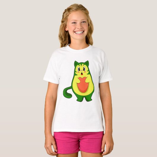 Cat Avocado T-shirt (Voorkant volledig)