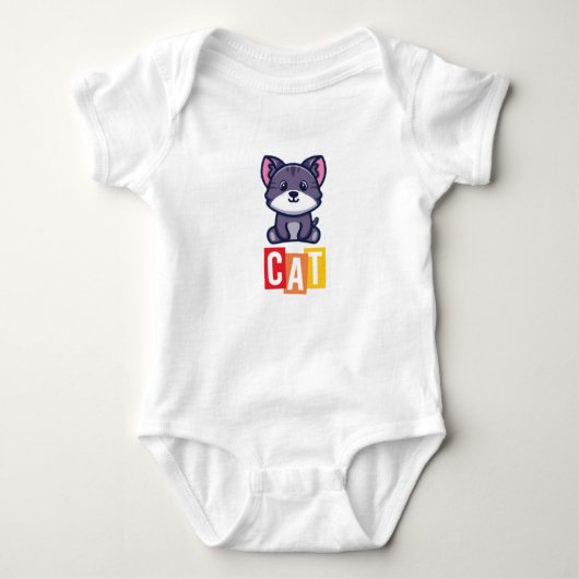Cat Baby Jersey Bodysuit (Voorkant)