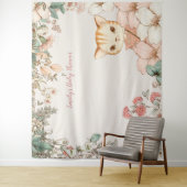  Cat Baby shower Achtergrond Landschap Cream Wandkleed (In situ)