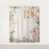  Cat Baby shower Achtergrond Landschap Cream Wandkleed (Voorkant)