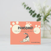 Cat Baby shower Dank u wel Briefkaart (Staand voorkant)